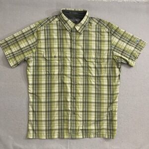 Kuhl Eluxur Shirt Mens Large Green Plaid Western Cut Short Sleeve Outdoors